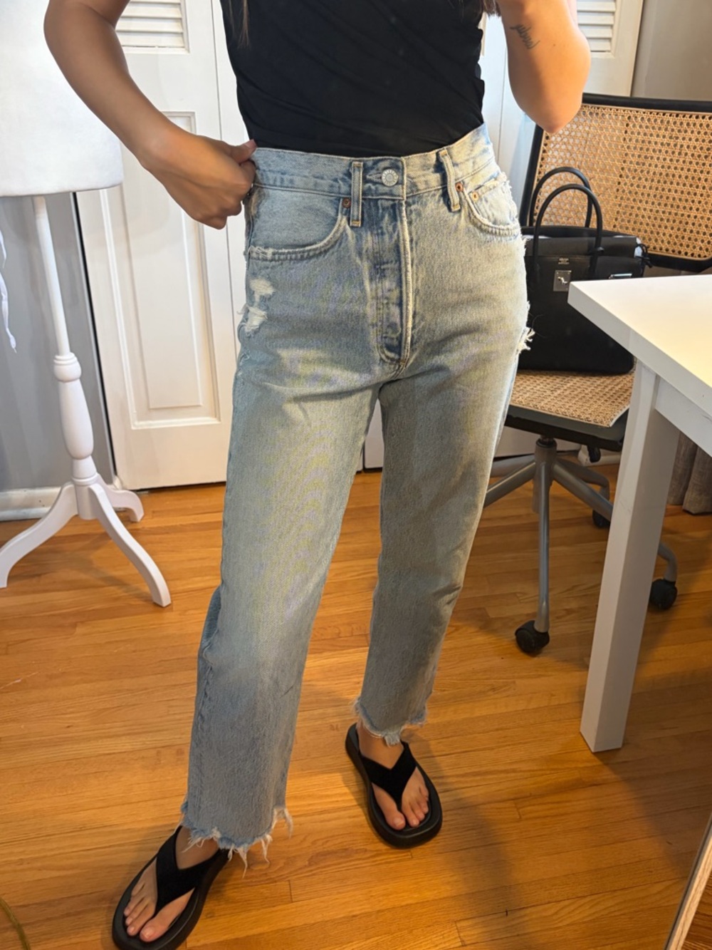 AGOLDE 90s Crop Light Blue High-Rise Straight Jeans